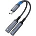 ZOOAUX USB C to 3.5mm Headphone and Charger Adapter,2 in 1 USB C to Aux Audio Jack with PD 60W Fast Charging Dongle Cable Cord for S23/S22/S21/S20 Ultra, iPad Pro, Pixel (Gray)