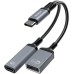 ZOOAUX USB C to USB OTG Adapter and Charger Cable, 2 in 1 USB-C Splitter with 60W PD Charging Type C OTG and USB A Female Port for Chromecast Google TV,iPad Pro,Samsung,iPhone 16 15,Pixel,LG
