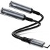 ZOOAUX USB C to 2 TRS 3.5mm Headphone Mic Splitter Adapter, Hi Fi Audio & Mic Jack Splitter for Dual-Plug PC Gaming Headset to Type-C Devices for iPhone 16 15, Galaxy S24 S23 S22, and More