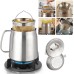2L Stainless Steel Oil Filter Pot Bacon Grease Saver with Strainer Large Capacity Versatile Oil Strainer Pot Fine Mesh Removable Cooking Oil Filter, for Kitchen Storing Grease Frying Basket