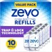 ZEVO Flying Insect Trap Refill - for The MAX & Standard Indoor Fly Trap - Catch Gnats, House & Fruit Flies - Easy to Use - Mess-Free Disposal (10 Refill Cartridges)