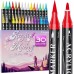 30 Colors Dual Tip Acrylic Paint Markers,Fine Tip and Brush Tip Permanent Acrylic Paint Pens For Rock Painting, Canvas, Wood, Glass, Ceramic, Fabric, Plastic, Egg, Scrapbook,Art Painting Supplies Kit