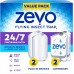 Zevo 2 Flying Insect Traps & 2 Cartridges - Plug In Fly Trap & Indoor Bug Catcher for Gnats, House & Fruit Flies - Mess-Free - Use in Any Room - Uses Blue & UV Light (2 Plug In Devices & 2 Cartridges)