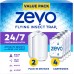 Zevo 2 Flying Insect Traps & 4 Cartridges - Plug In Fly Trap & Indoor Bug Catcher for Gnats, House & Fruit Flies - Mess-Free - Use in Any Room - Uses Blue & UV Light (2 Plug In Devices & 4 Cartridges)